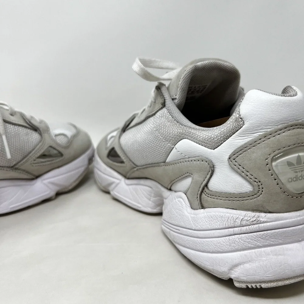 Adidas Falcon Leather/Mesh Lace-Up Sneakers white 8.5